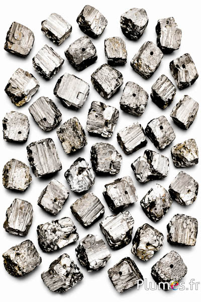 Natursteinperlen Rohwürfel - 10 x 8 mm - grau